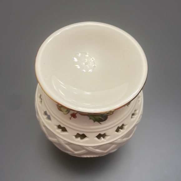 Vintage Lenox Tartan Christmas Design Porcelain Candle Wax Melter Beautiful NEW - Picture 3 of 10